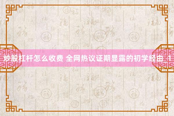 炒股杠杆怎么收费 全网热议证期显露的初学经由_1